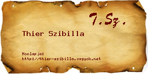 Thier Szibilla névjegykártya